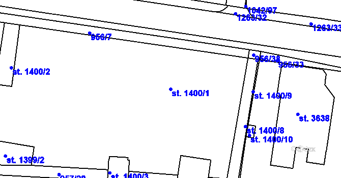 Parcela st. 1400/1 v KÚ Jičín, Katastrální mapa