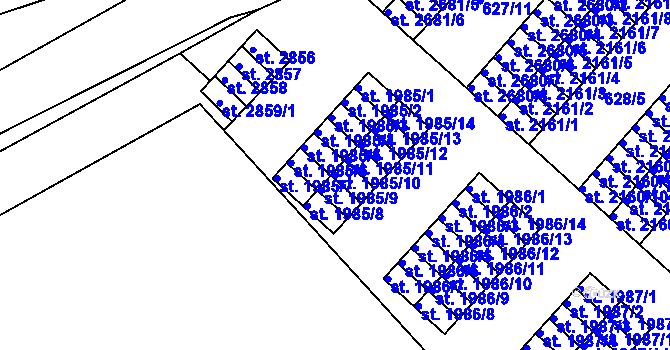 Parcela st. 1985/10 v KÚ Jičín, Katastrální mapa