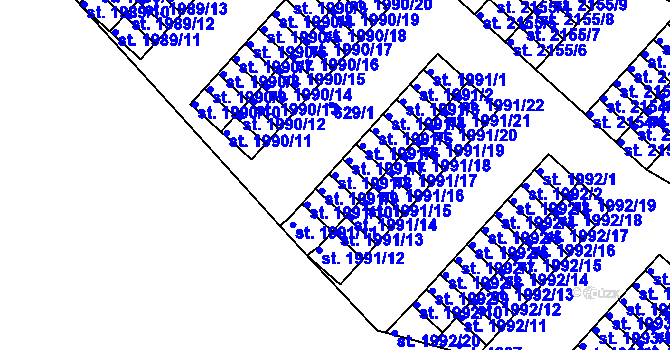 Parcela st. 1991/8 v KÚ Jičín, Katastrální mapa