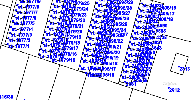 Parcela st. 1995/20 v KÚ Jičín, Katastrální mapa