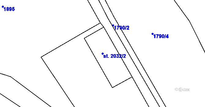 Parcela st. 2032/2 v KÚ Jičín, Katastrální mapa