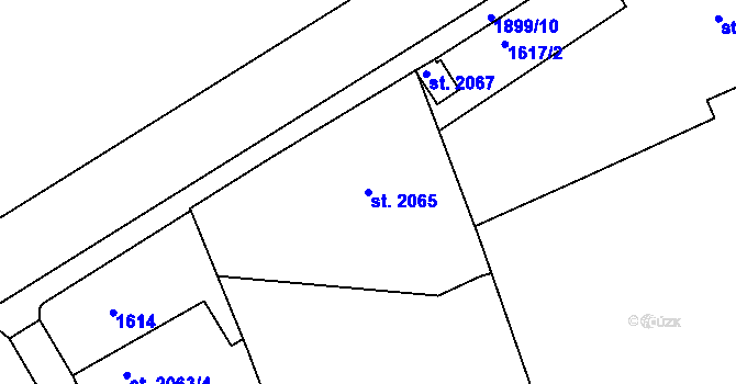 Parcela st. 2065 v KÚ Jičín, Katastrální mapa