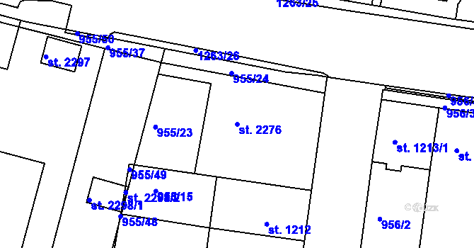 Parcela st. 2276 v KÚ Jičín, Katastrální mapa