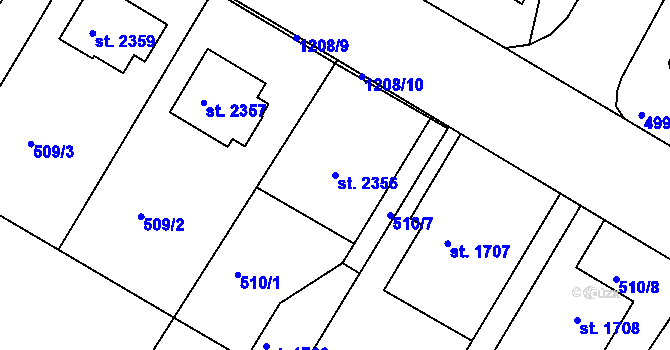 Parcela st. 2356 v KÚ Jičín, Katastrální mapa