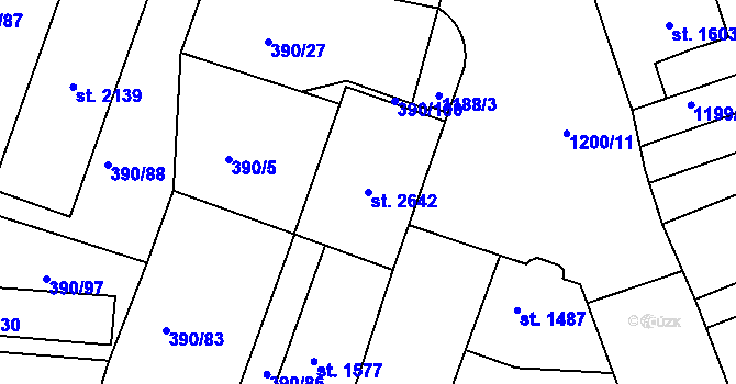Parcela st. 2642 v KÚ Jičín, Katastrální mapa