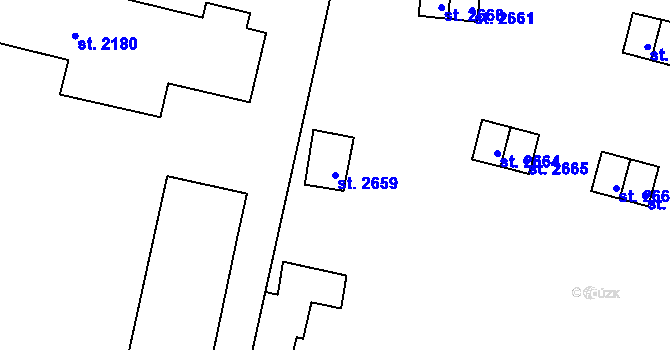 Parcela st. 2659 v KÚ Jičín, Katastrální mapa