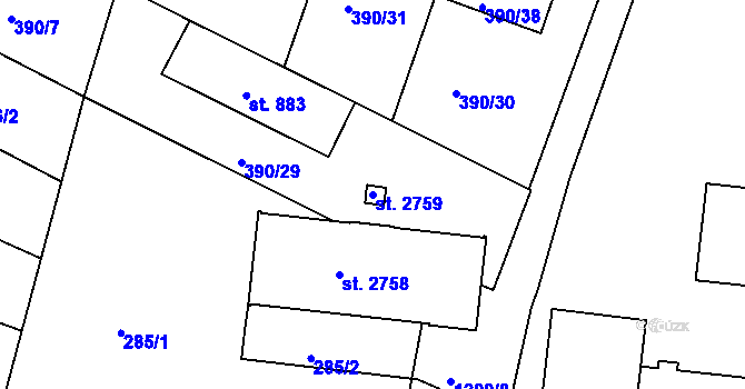 Parcela st. 2759 v KÚ Jičín, Katastrální mapa