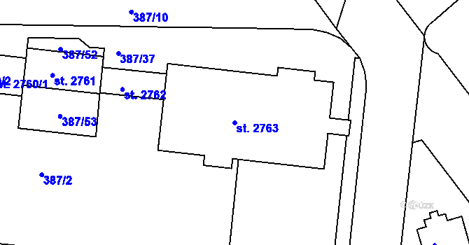 Parcela st. 2763 v KÚ Jičín, Katastrální mapa