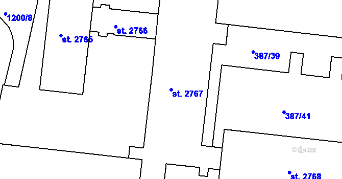 Parcela st. 2767 v KÚ Jičín, Katastrální mapa