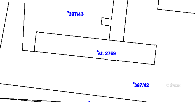 Parcela st. 2769 v KÚ Jičín, Katastrální mapa