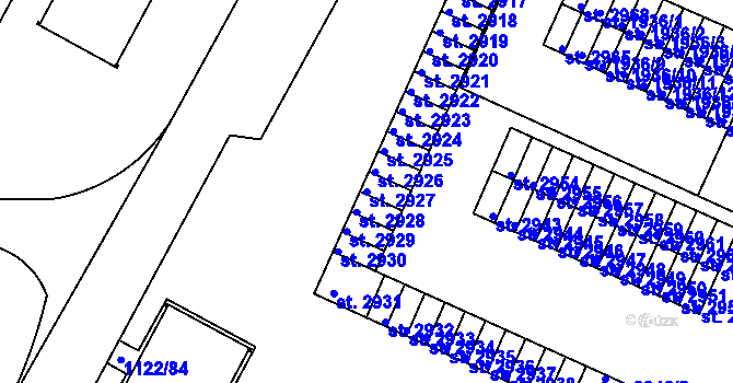 Parcela st. 2927 v KÚ Jičín, Katastrální mapa