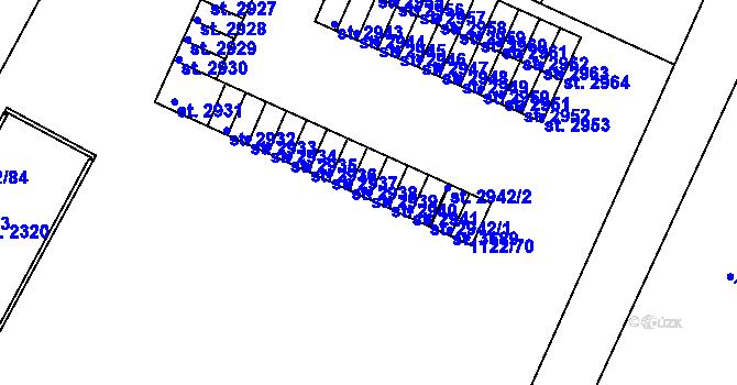Parcela st. 2939 v KÚ Jičín, Katastrální mapa