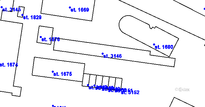 Parcela st. 3146 v KÚ Jičín, Katastrální mapa