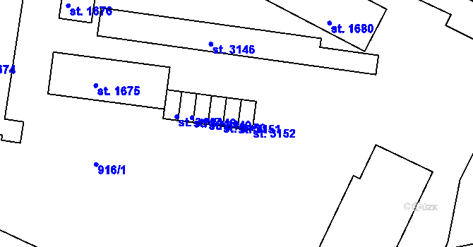Parcela st. 3151 v KÚ Jičín, Katastrální mapa