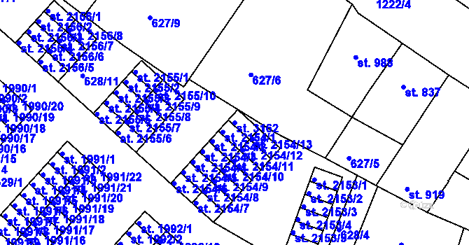 Parcela st. 3162 v KÚ Jičín, Katastrální mapa