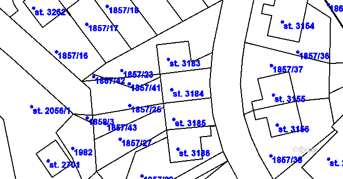 Parcela st. 3184 v KÚ Jičín, Katastrální mapa