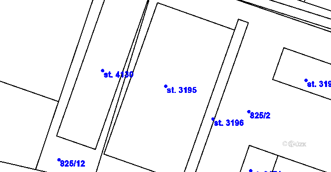 Parcela st. 3195 v KÚ Jičín, Katastrální mapa
