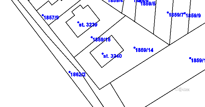 Parcela st. 3240 v KÚ Jičín, Katastrální mapa