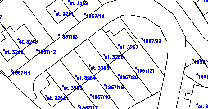 Parcela st. 3266 v KÚ Jičín, Katastrální mapa