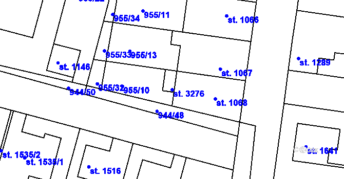 Parcela st. 3276 v KÚ Jičín, Katastrální mapa