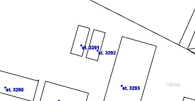 Parcela st. 3292 v KÚ Jičín, Katastrální mapa