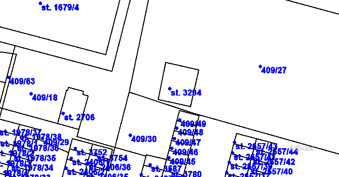 Parcela st. 3294 v KÚ Jičín, Katastrální mapa
