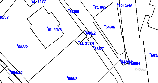 Parcela st. 3324 v KÚ Jičín, Katastrální mapa