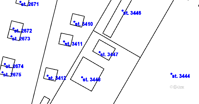 Parcela st. 3447 v KÚ Jičín, Katastrální mapa