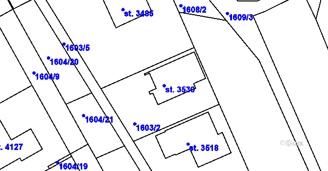 Parcela st. 3530 v KÚ Jičín, Katastrální mapa