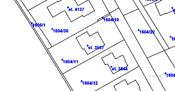 Parcela st. 3567 v KÚ Jičín, Katastrální mapa
