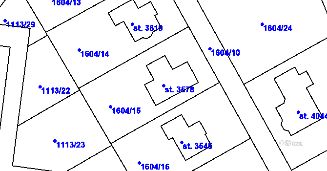 Parcela st. 3578 v KÚ Jičín, Katastrální mapa