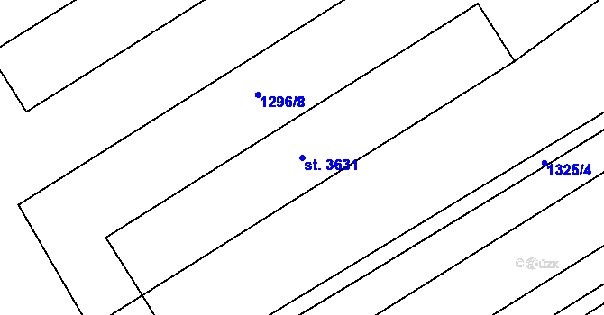 Parcela st. 3631 v KÚ Jičín, Katastrální mapa