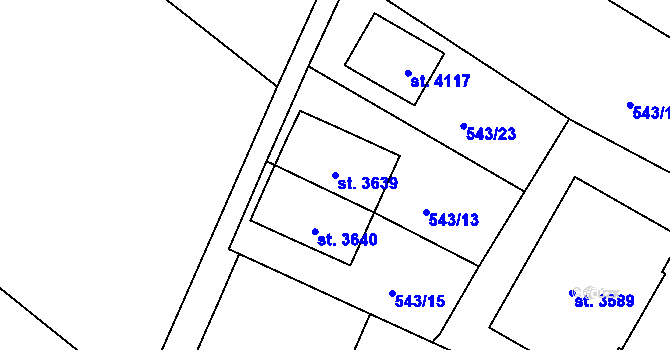 Parcela st. 3639 v KÚ Jičín, Katastrální mapa