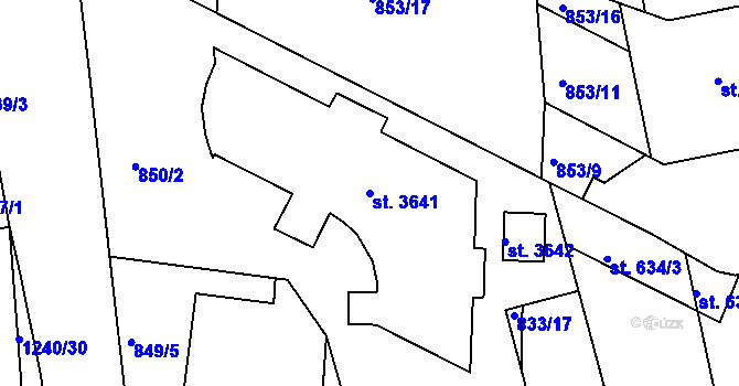 Parcela st. 3641 v KÚ Jičín, Katastrální mapa
