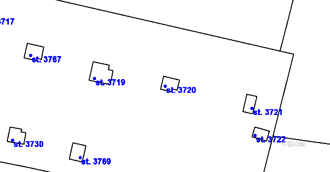 Parcela st. 3720 v KÚ Jičín, Katastrální mapa