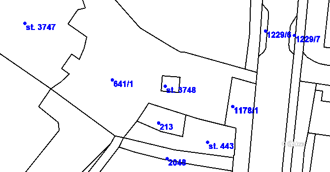 Parcela st. 3748 v KÚ Jičín, Katastrální mapa