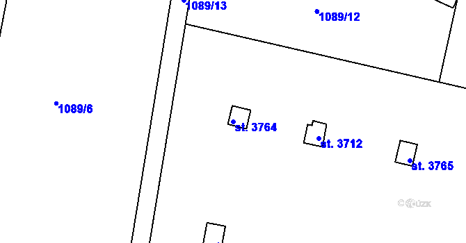 Parcela st. 3764 v KÚ Jičín, Katastrální mapa