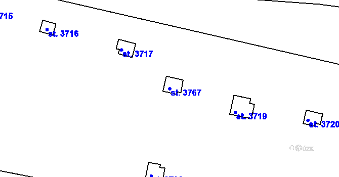 Parcela st. 3767 v KÚ Jičín, Katastrální mapa