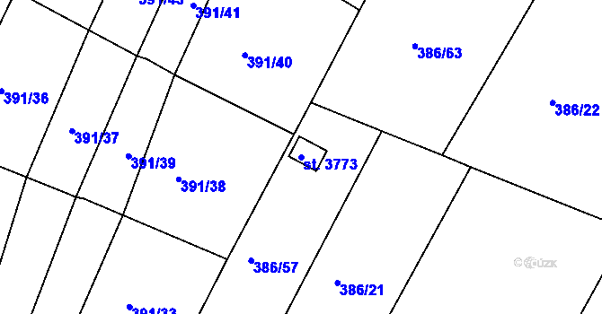 Parcela st. 3773 v KÚ Jičín, Katastrální mapa