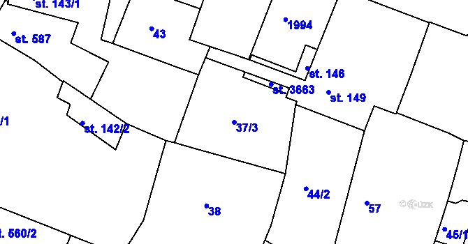 Parcela st. 37/3 v KÚ Jičín, Katastrální mapa