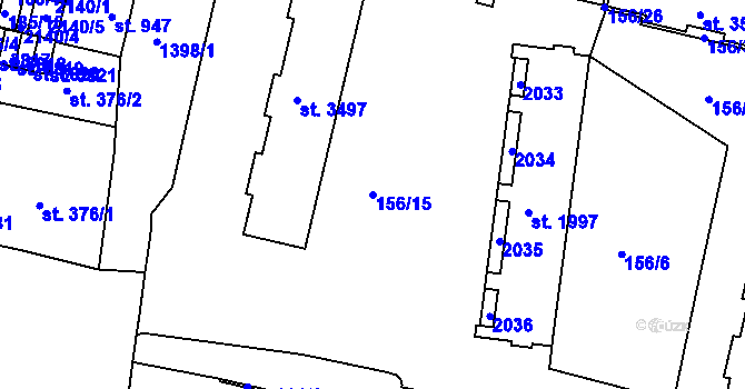 Parcela st. 156/15 v KÚ Jičín, Katastrální mapa
