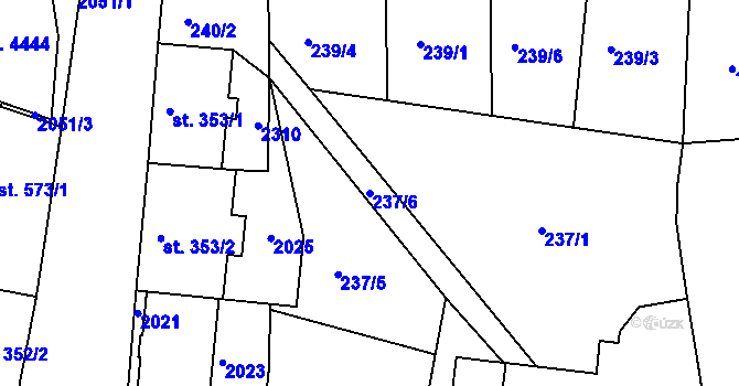 Parcela st. 237/6 v KÚ Jičín, Katastrální mapa