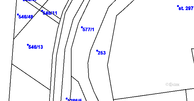Parcela st. 253 v KÚ Jičín, Katastrální mapa