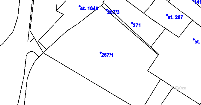 Parcela st. 267/1 v KÚ Jičín, Katastrální mapa