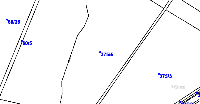 Parcela st. 375/5 v KÚ Jičín, Katastrální mapa
