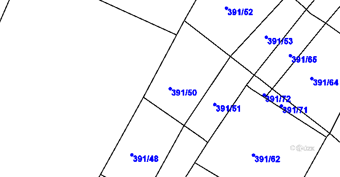 Parcela st. 391/50 v KÚ Jičín, Katastrální mapa