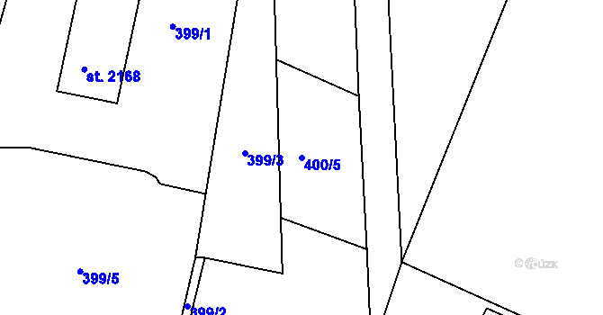 Parcela st. 400/5 v KÚ Jičín, Katastrální mapa