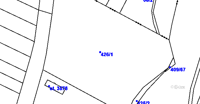 Parcela st. 426/1 v KÚ Jičín, Katastrální mapa