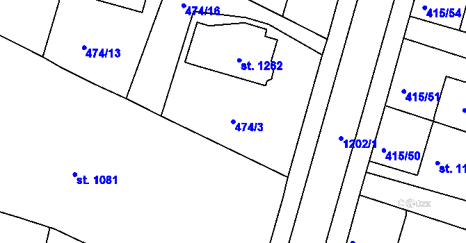 Parcela st. 474/3 v KÚ Jičín, Katastrální mapa