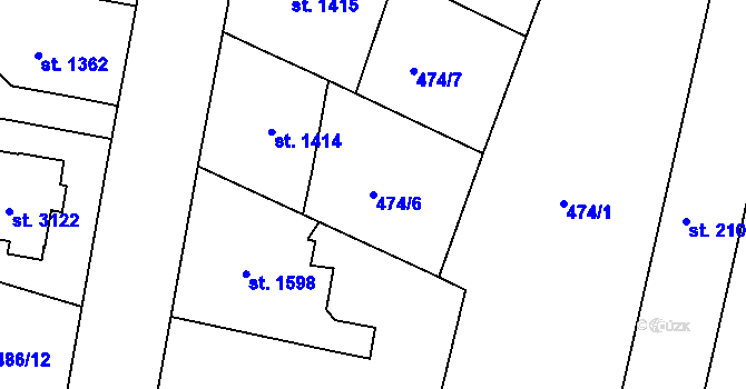 Parcela st. 474/6 v KÚ Jičín, Katastrální mapa